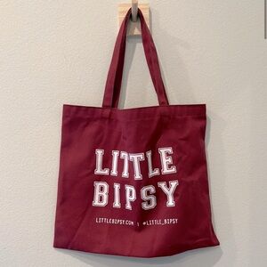 Little Bipsy Burgundy Tote Bag Like New